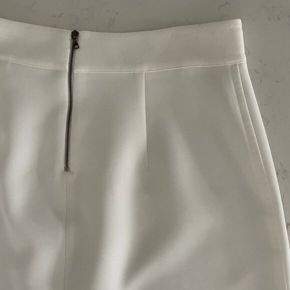 Judith & Charles Classic A-Line Lined Triacetate Poly Blend Skirt White Sz 10 - Picture 4 of 12